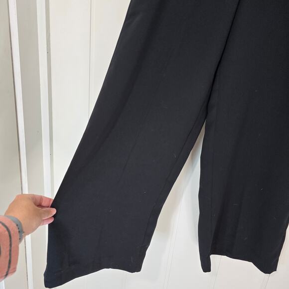 J. Crew Black Wide Leg Pants Pull On Full Length Elastic Waist Size 14 - Picture 4 of 8